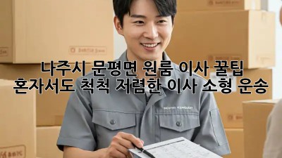나주시 문평면 원룸 이사 꿀팁: 혼자서도 척척! 저렴한 이사 소형 운송